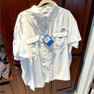 Columbia Women’s White Short Sleeve Shirt 3x NWT